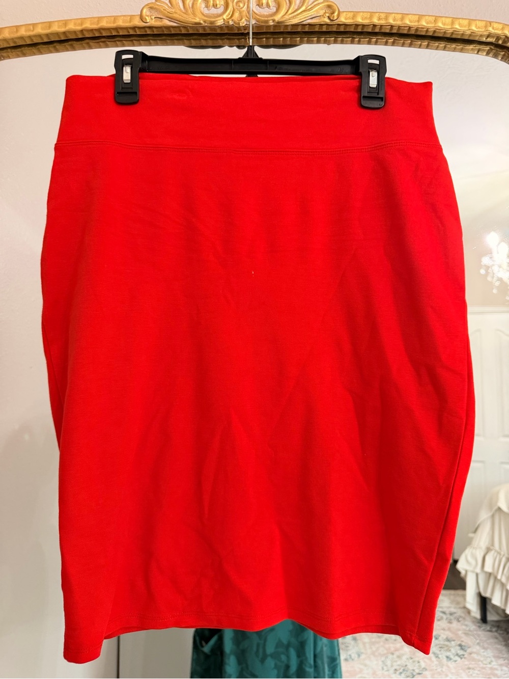 Women’s Red Midi Pencil Skirt - Sleek Everyday Style